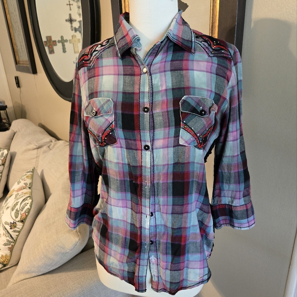 Roar: Plaid Button-Up Shirt 32